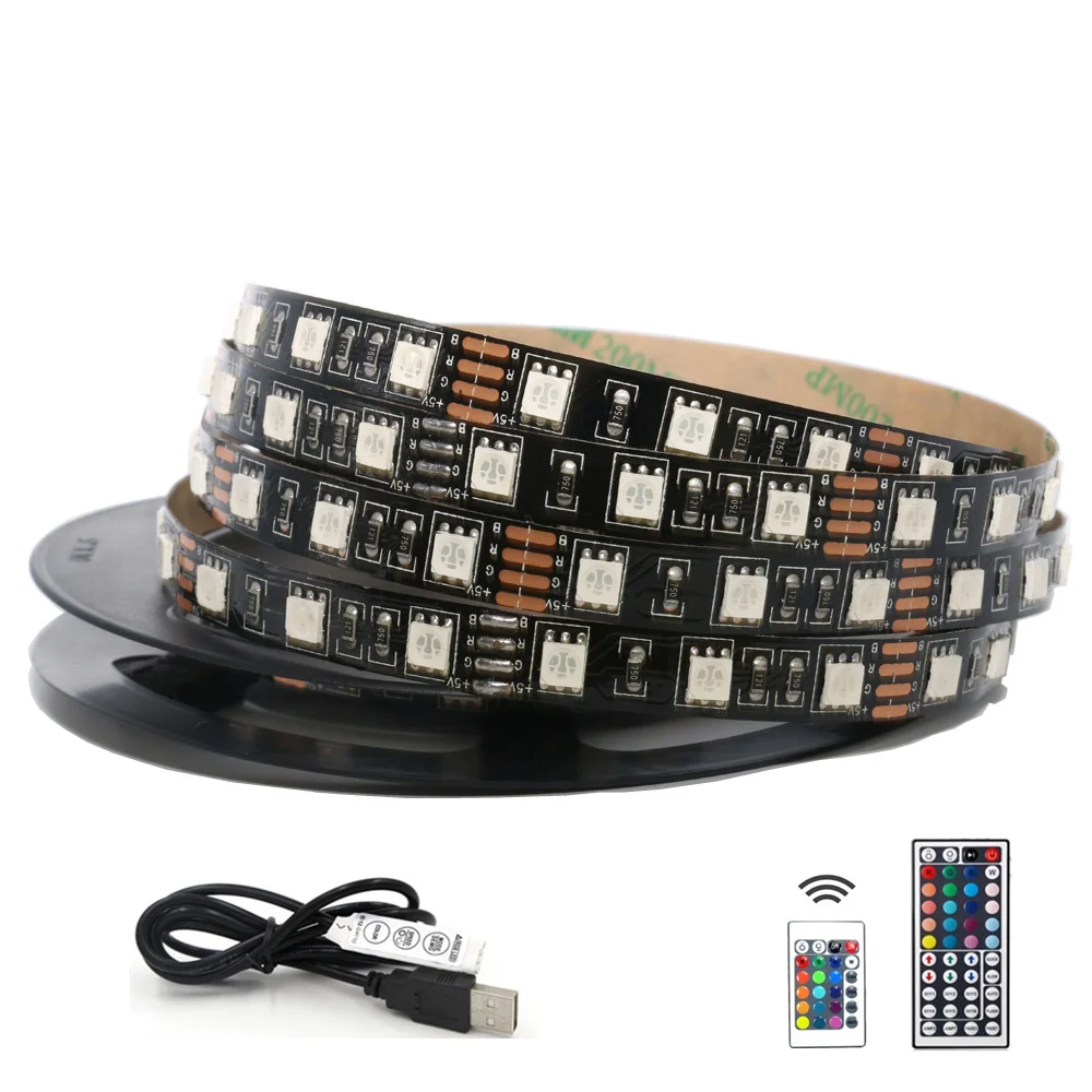 

5050 RGB LED Strip Waterproof DC 5V USB LED Light Strips Flexible Tape 50CM 1M 2M 3M 4M 5M With Remote For TV Background Laptop