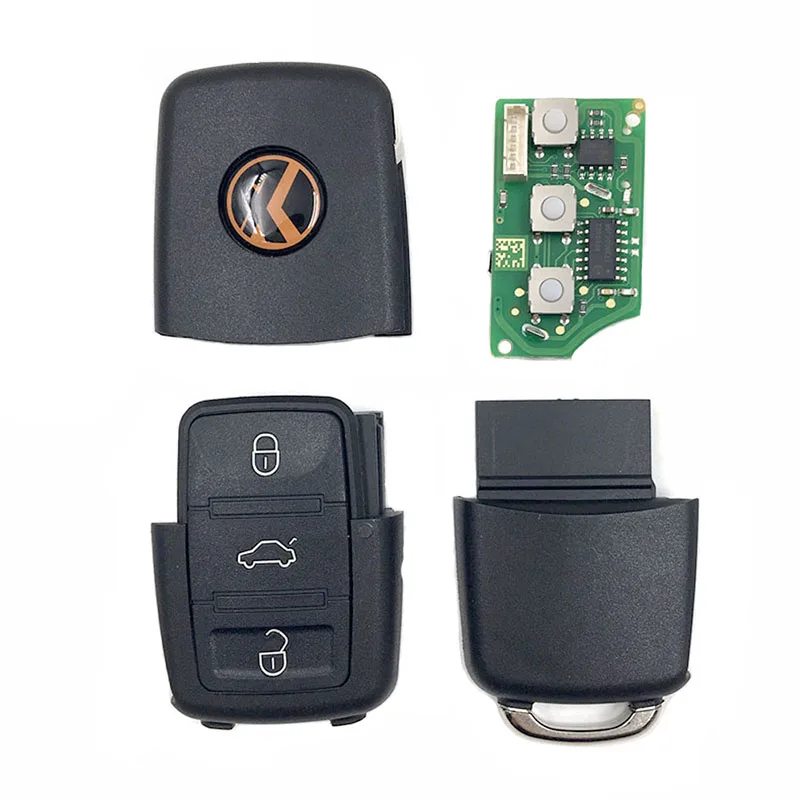 KEYECU 5 шт. XHORSE английская версия XKB501EN для Volkswagen B5 стиль провода универсальный дистанционный ключ-3 Btn-для VVDI ключ инструмент, VVDI2