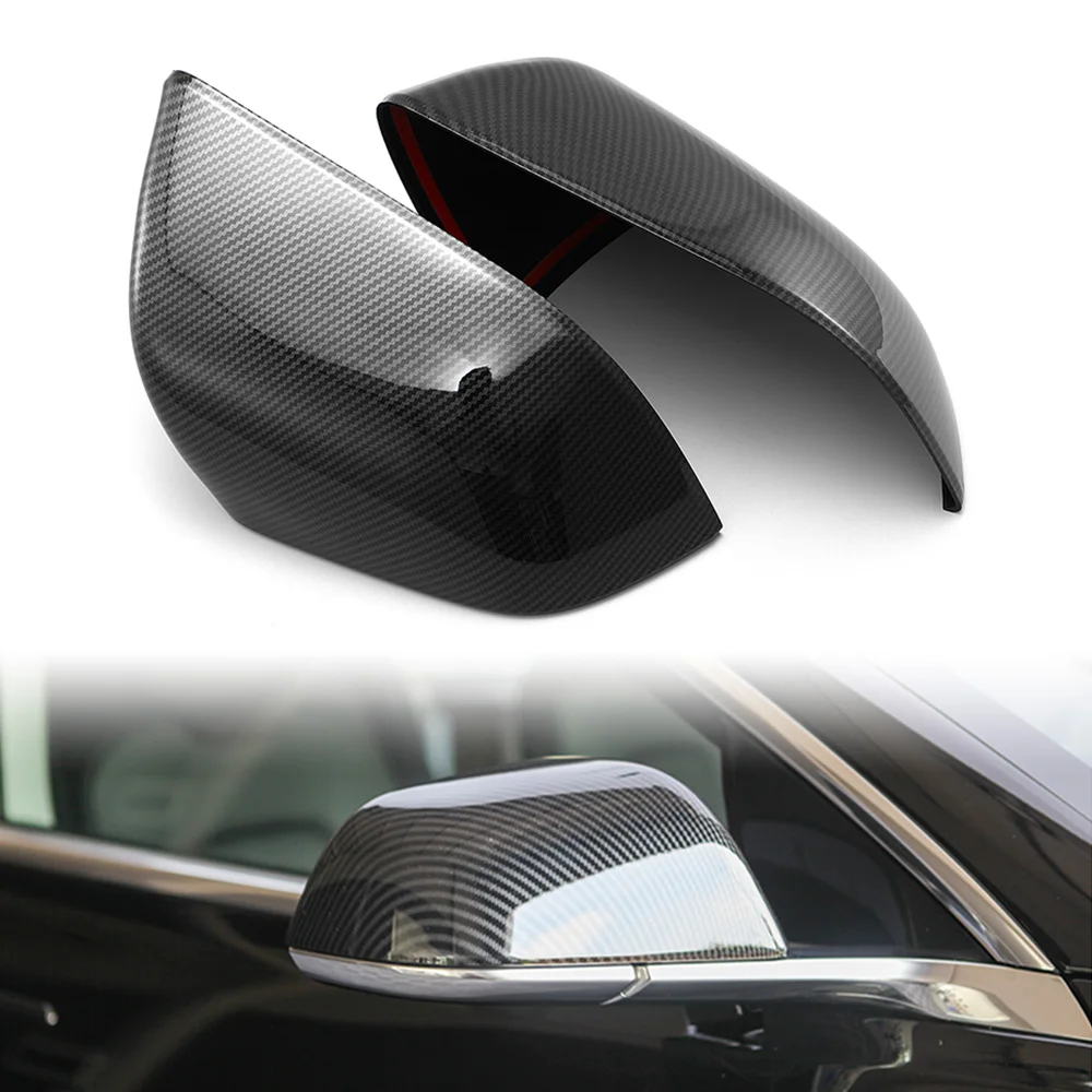 

Rearview Mirror Cover Side Mirror Stickers Durable Weatherproof Wrap-around ABS Carbon Fiber Protective Sleeve for Model 3