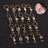 1pc 2021 new silver yellow rose gold small circle spiral perforation jewelry cartilage tragus rook wearing korean earrings