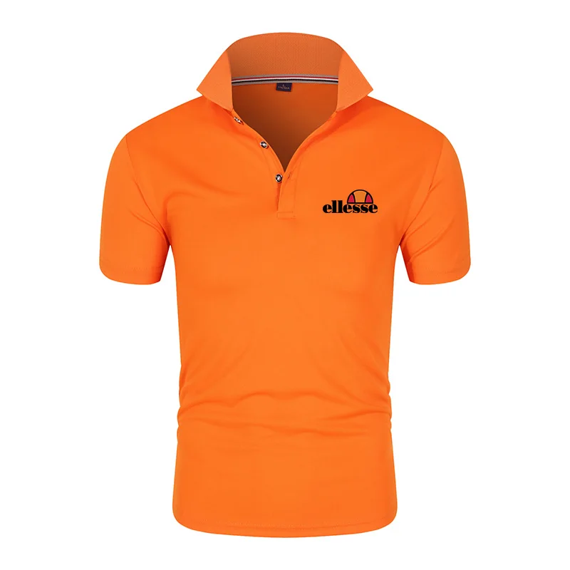 

2021 new spring and summer men's short-sleeved polo shirt business lapel button fashion casual version slim breathable top