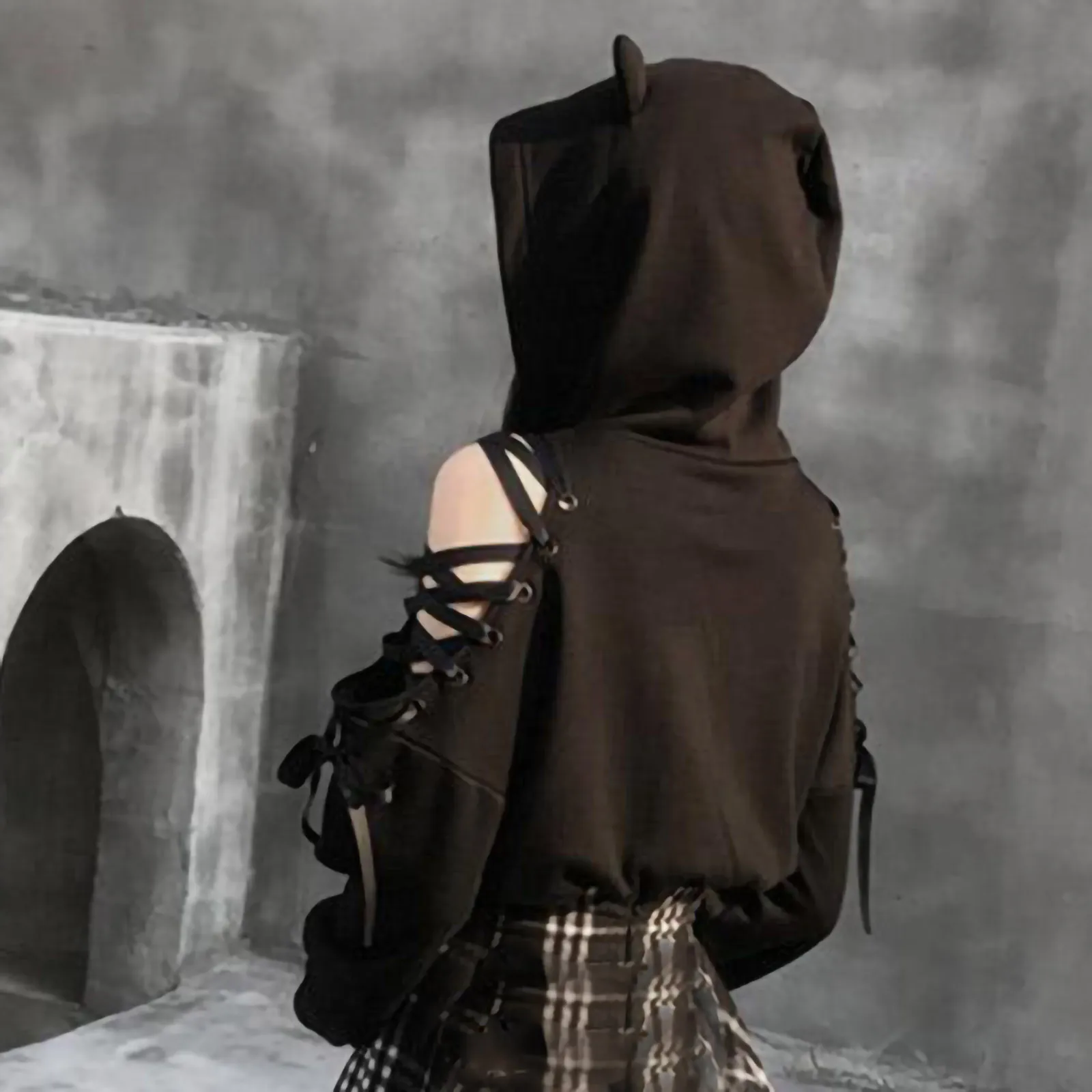 Women's Cat Ear Hoodie Pullover Long Sleeve Hooded Sweatshirt Autumn And Winter Cute Blouse Gothic For Women Sweetshirts sudader