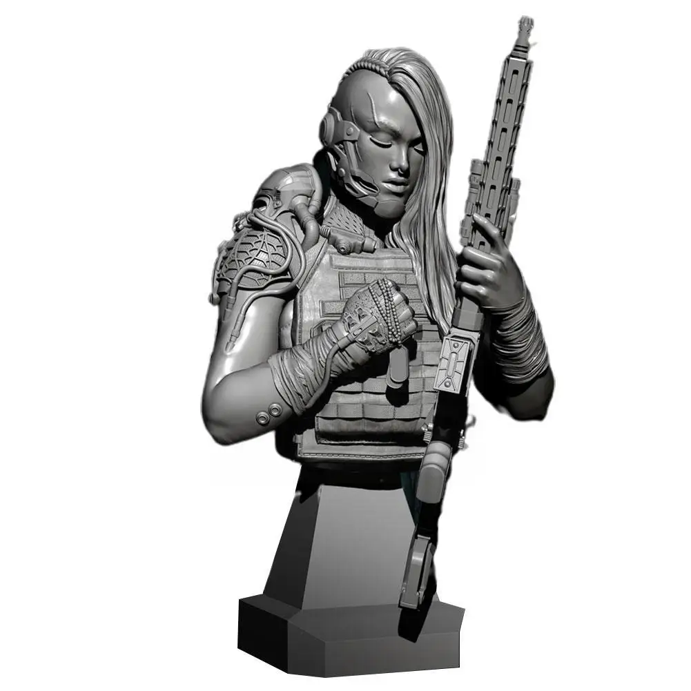 

55mm ZBBOY Supervised Future Rebel Bust Resin Figure White Model Soldier Female E5U5