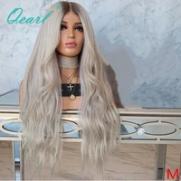 women long wig human hair lace front wig ash blonde ombre grey color 13x413x6 frontal wigs brazilian wavy remy hair 150 qearl