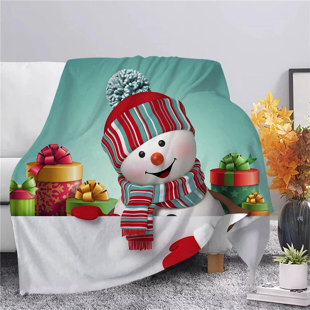 

CLOOCL Merry Christmas Snowman Party Flannel Blanket 3D Print Sherpa Blanket Picnic Blanket Office Nap Blanket Drop Shipping