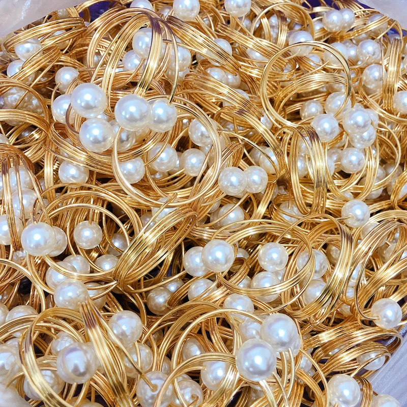 60 шт./лот рождественское кольцо для салфеток металлическая жемчужная Пряжка