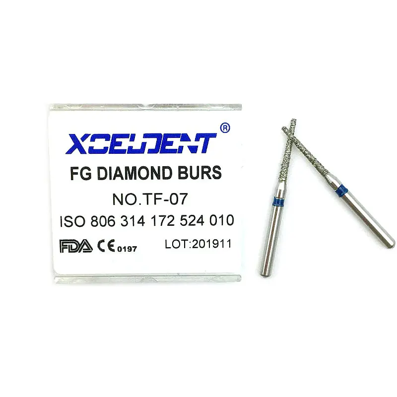 10 шт. Стоматологические алмазные Буры сверло конические плоские наконечники
