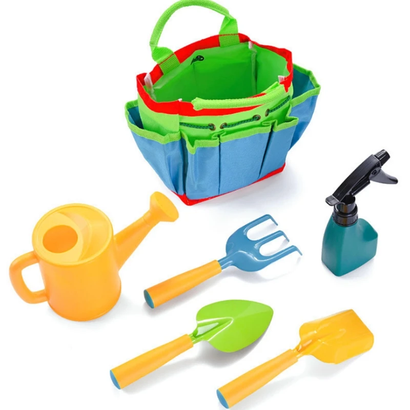

2021 New 1Pack Summer Gift for Kids Garden Tool Set Interactive Sandpit Toy with Tool Bag