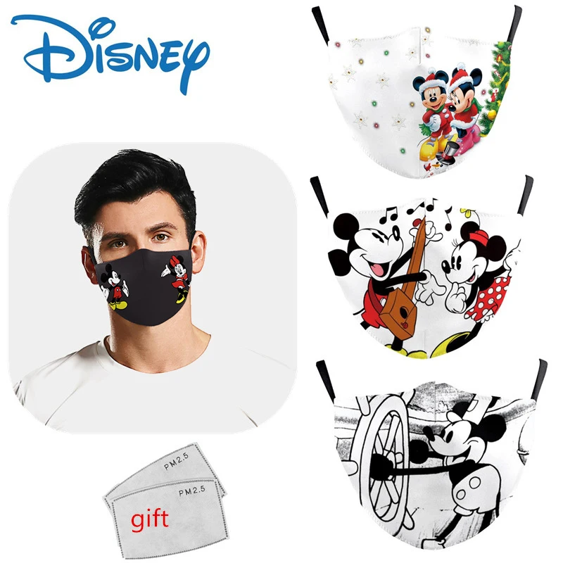 

Disney Mickey Minnie Adult Mask Washable Dust Mouth Veil Reusable Anti Dust PM2.5 Face Mask Cosplay Props Anime model