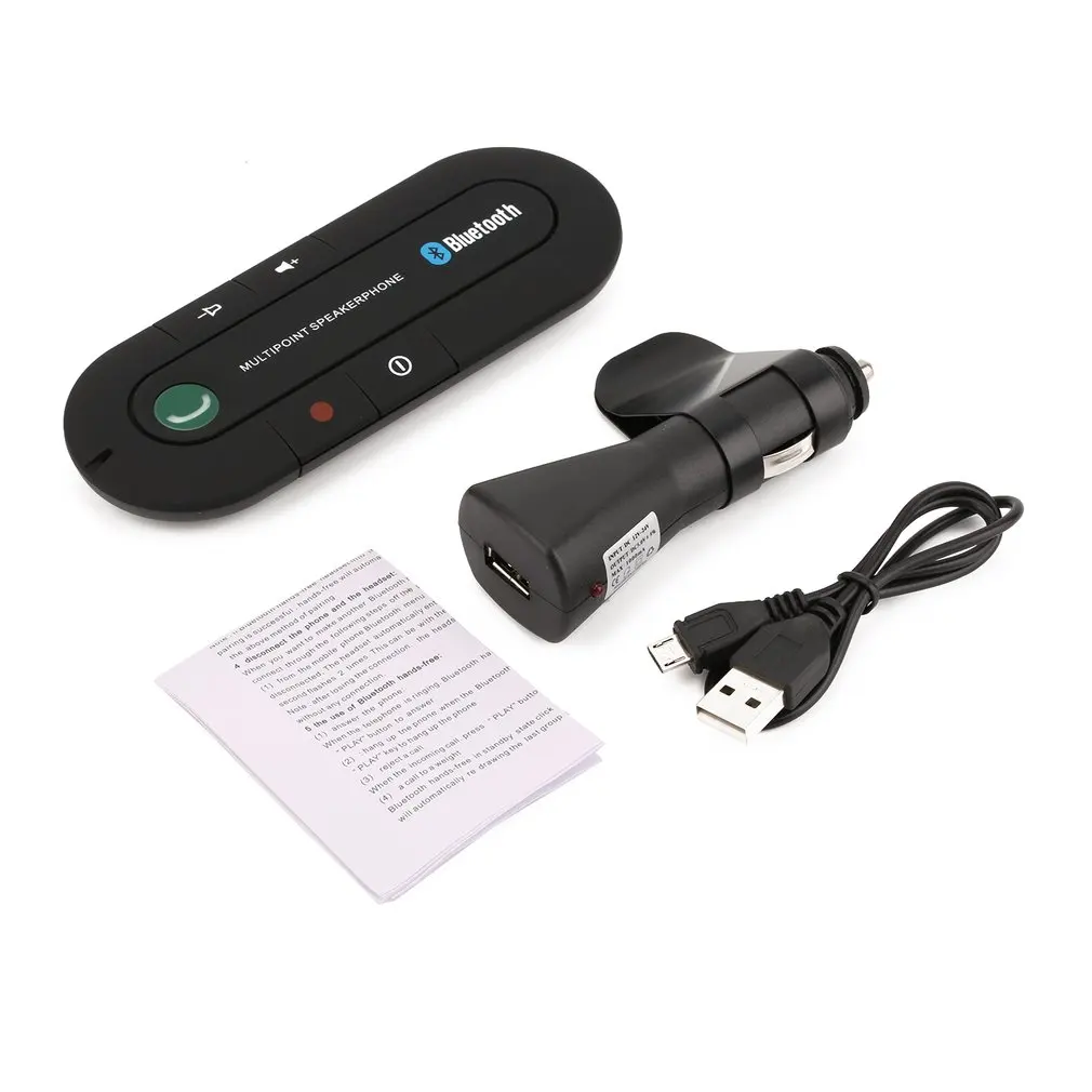 

Автомобильный комплект громкой связи, совместимый с Bluetooth, с USB, беспроводной динамик, телефон, MP3 музыкальный плеер, солнцезащитный козырек, ...