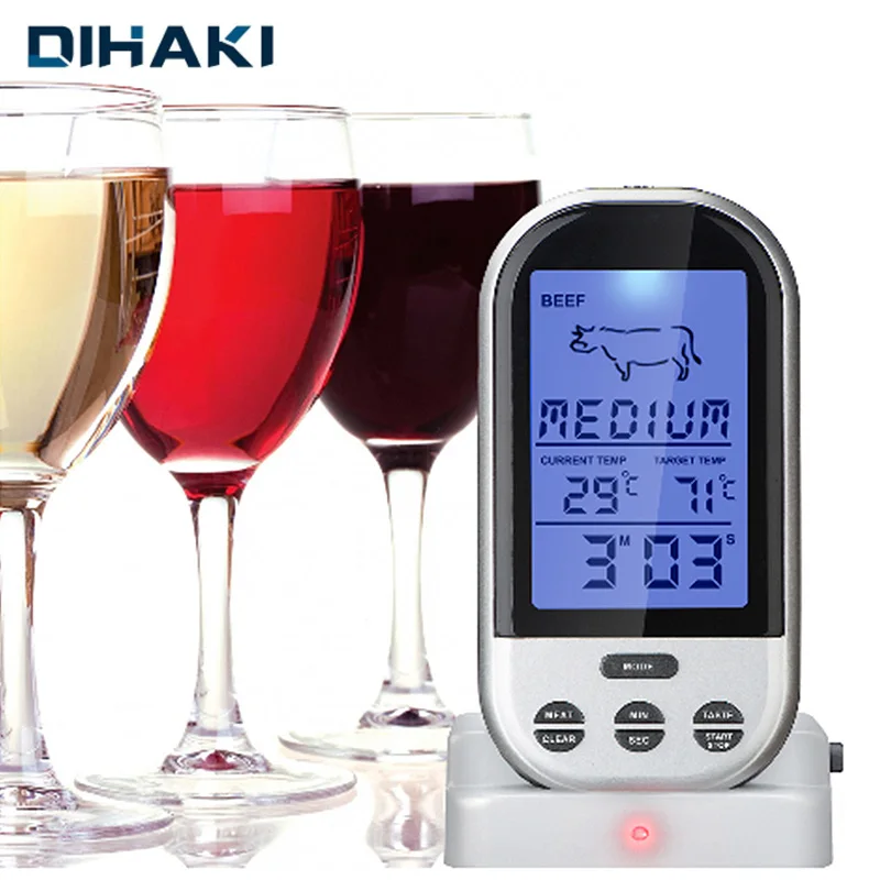 

Household Thermometers Wireless Remote Meat Thermometer Dual Probe Cooking Oven BBQ Kitchen Food Thermometer Grilling Barbecue