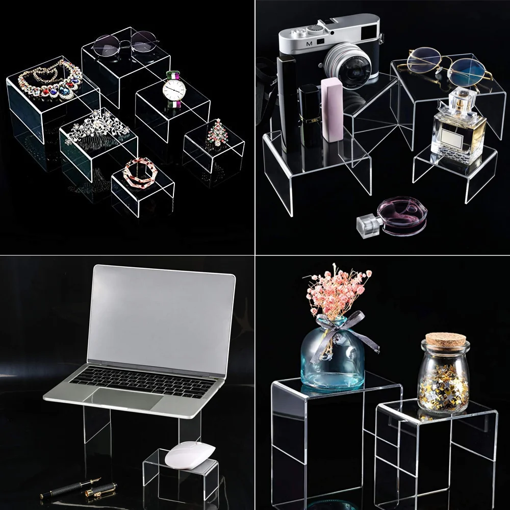 3 шт. прозрачные акриловые подставки для ювелирных изделий|Подставки хранения и