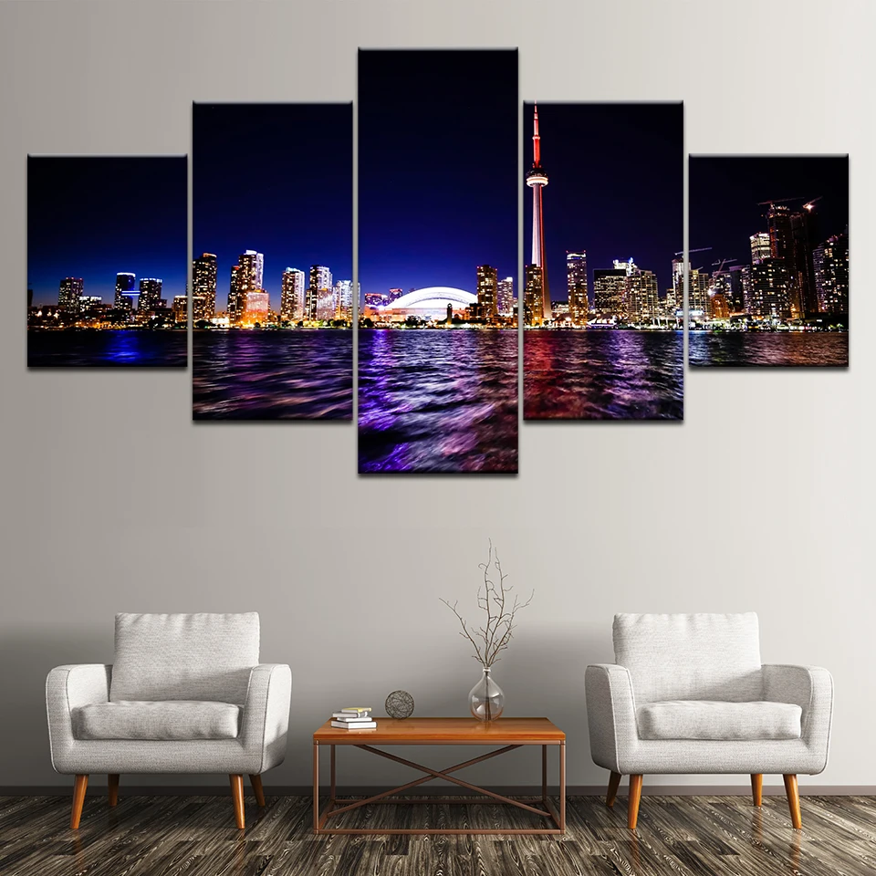 Гостиная настенные художественные картины 5 шт. центр Toronto постер с городом холст