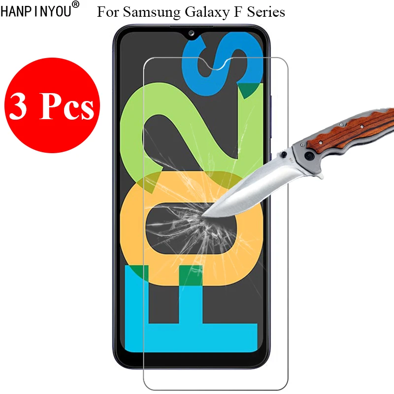 3 Pcs/Lot 9H 2.5D Tempered Glass Screen Protector For Samsung Galaxy F02s F12 F41 F22 F52 F62 5G Protective Film + Clean Tools | Мобильные