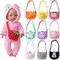 43 cm boy american dolls single shoulder bag cartoon animal born fruit wallet baby toys accessories fit 18 inch girls doll q70