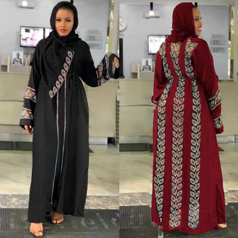 Новинка 2022, Дубай, Abayas для женщин, элегантный хиджаб, черное платье, турецкий мусульманский Красный Кафтан, марокканский хиджаб, кимоно, Исла...