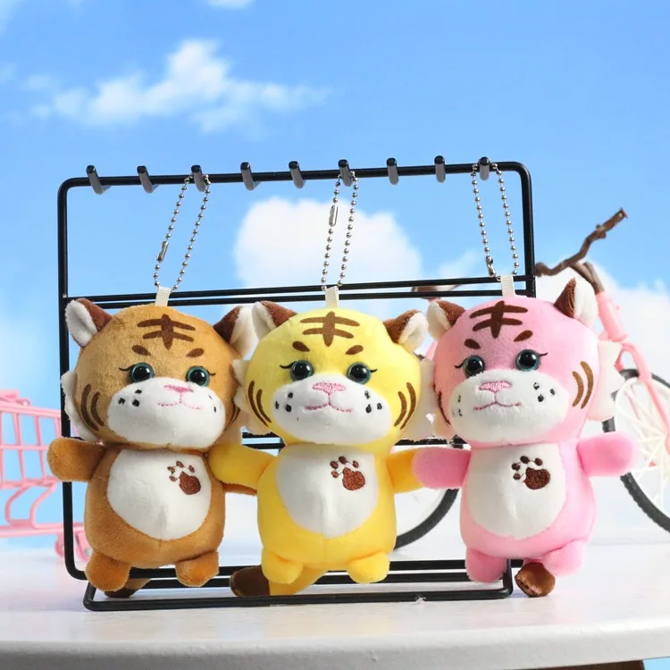 

new Cute cartoon colorful tiger plush toy pendant baby bed bag charm good quality soft Soothing doll christmase wedding gift