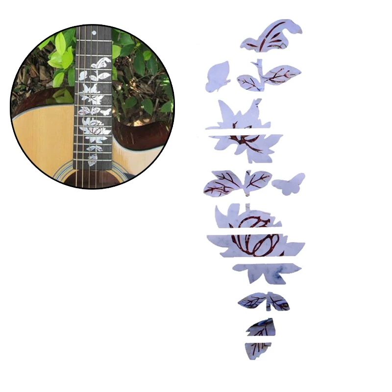 Гитарный гриф инкрустация наклейки имитация бабочки и цветка Abalone полная