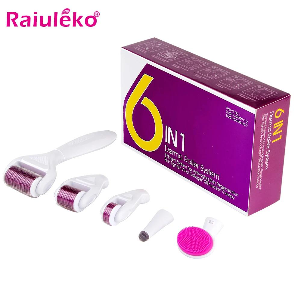 

DRS 6 in 1 Derma Roller Microneedling Kit Dermaroller Kits With 5 Roller Head 1.5 Needling Roller Kits For Scalp Hair Growth