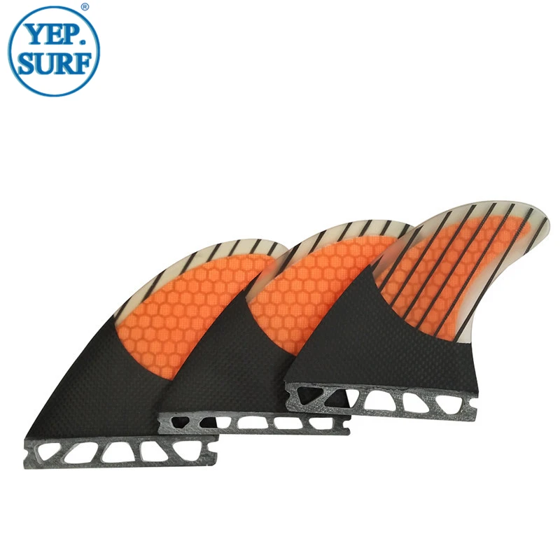 Surfboard Single Tabs M Fin Fiberglass Honeycomb Fins Carbon Fiber Orange/Green | Спорт и развлечения