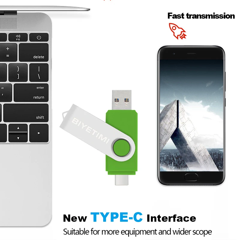 Biyetimi Usb USB Type C флеш накопитель 32 ГБ флэш 64 с поддержкой технологии OTG 128 Гб флешки