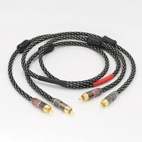 high quality a53 hifi stereo pair rca cable high performance premium hi fi audio 2rca to 2rca interconnect cable
