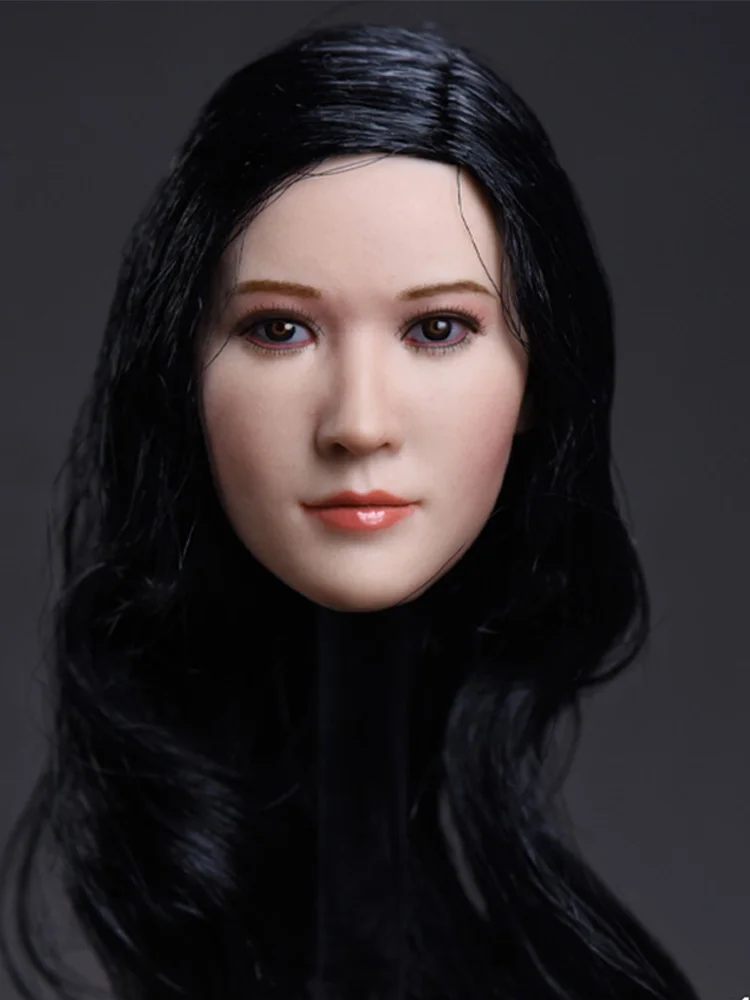 Details about  / 1//6 Asian Beauty Girl Black Long Hair Head Sculpt Carved for 12/" Female Body