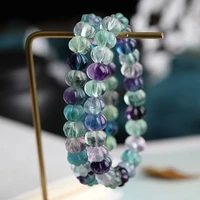 natural colorful fluorite quartz bracelet carved beads gemstone wealthy men 10mm 12mm fluorite quartz bracelet aaaaa