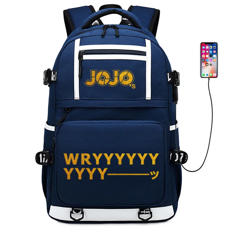 JoJo невероятное приключение с золотым принтом школьная сумка большой дорожный Рюкзак Школьные сумки Oxford для девочек-подростков с рисунком из аниме книжные сумки