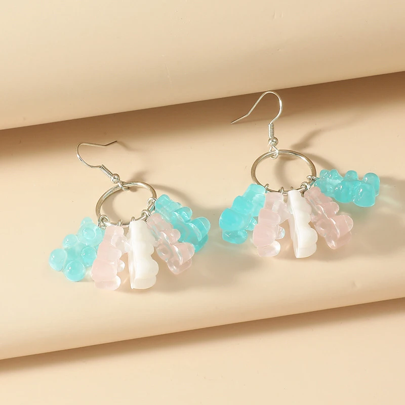 

Hot Colorful Star Pendant Drop Earrings For Women Resin Butterfly Long Cute Candy Color Dangle Earrings Girl Party Gift Jewelry