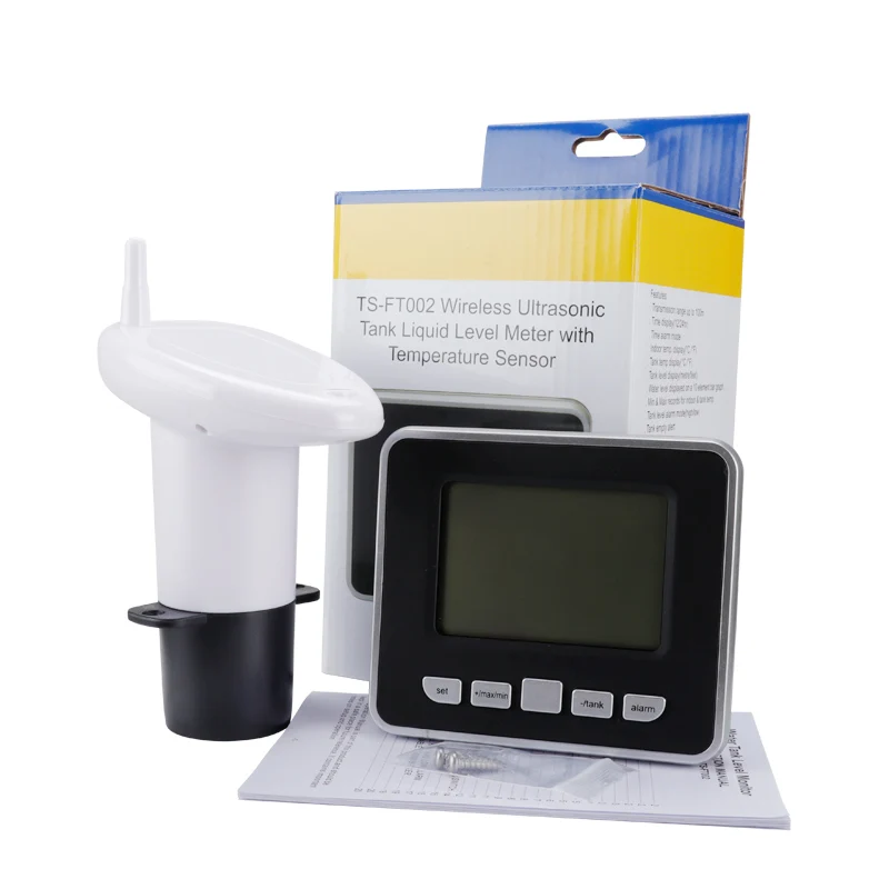 Medidor de Nível de Líquido sem Fio Ultrassônico com Sensor de Temperatura Display de Nível de Água Indicador de Bateria Baixa Ft002 Instrumentos de medição de nível