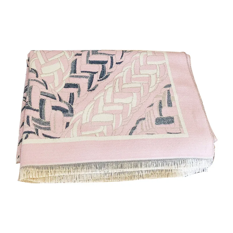 

Cashmere scarf for women, luxury brand, pompom, Bandana, shawl, Pashmina, winter Female Foulard Bandana Brand Thick Print Scarve