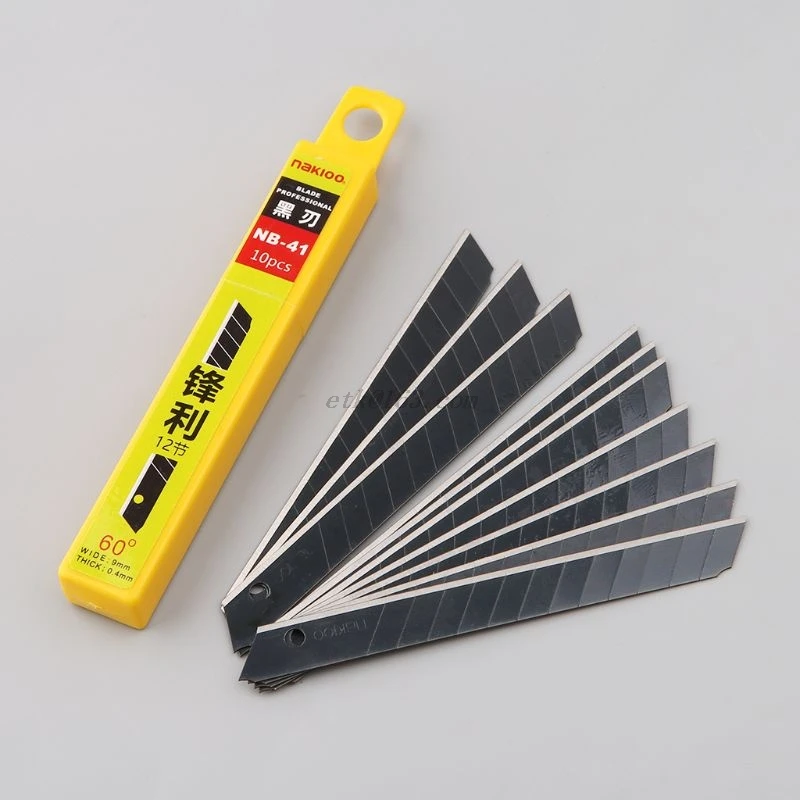 10 шт. 60 градусов ультра острые оснастки сменные лезвия для бритвы 9 мм лезвие