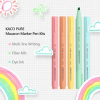 5pcspack kaco candy colors highlighter macaron pen color mark anti scroll design stationery draw for students kids