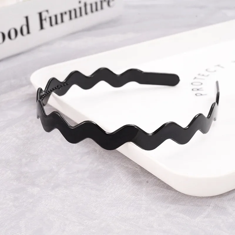 1pc Fashion Wave Mens Women Unisex Plastic Resin Black Wavy Hair Head Hoop Band Sport Headband Accessories Headdress |