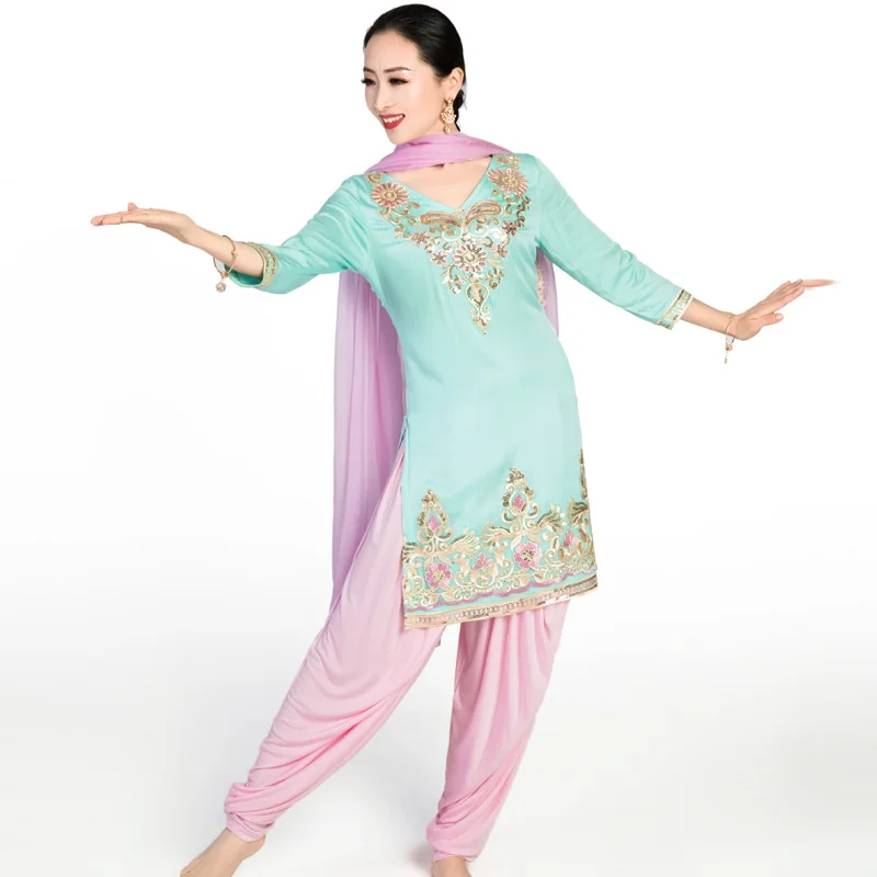 Женское хлопковое пальто Традиционная блузка и штаны для индийского танца йоги