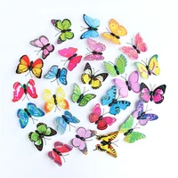 50pcs 6cm pvc 3d butterfly wall sticker with magnet or pin for wedding decoration fridge stickers home garden