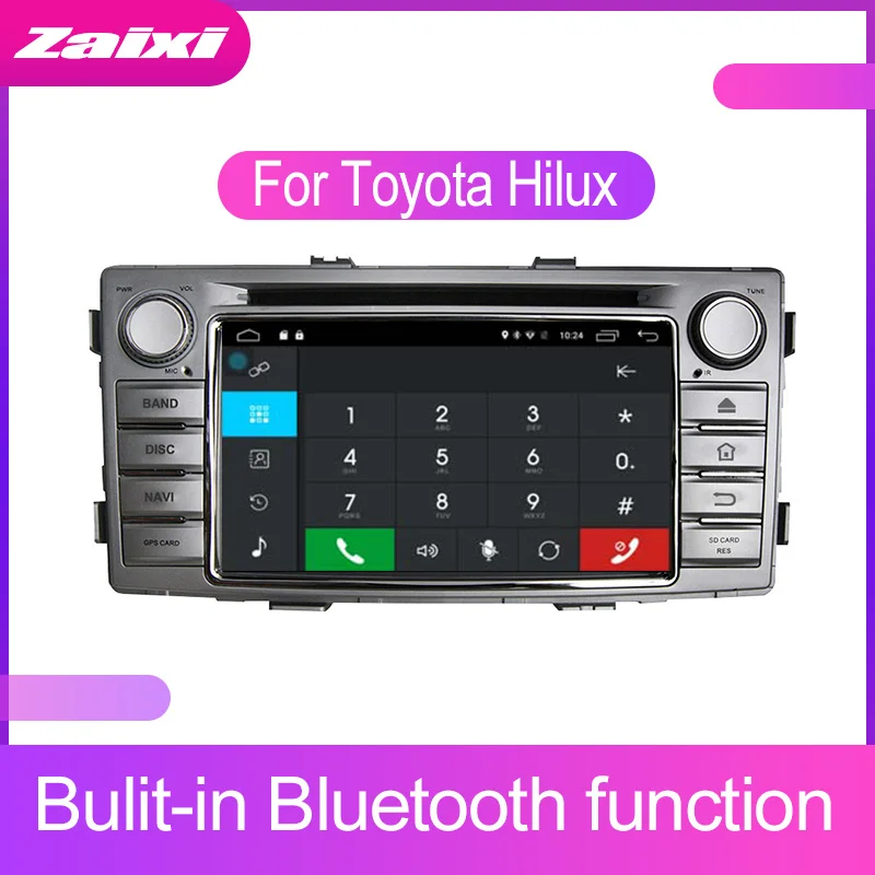 Мультимедийный DVD-проигрыватель с GPS-навигацией для автомобилей Toyota Hilux SW4 2012-2015 на базе Android, 2 DIN, поддержка WIFI и Bluetooth, FM-радио, карты.