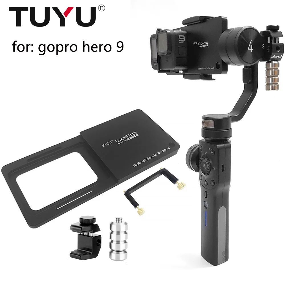 Ручной карданный адаптер TUYU Крепежная пластина переключателя для GoPro Hero 9 черная