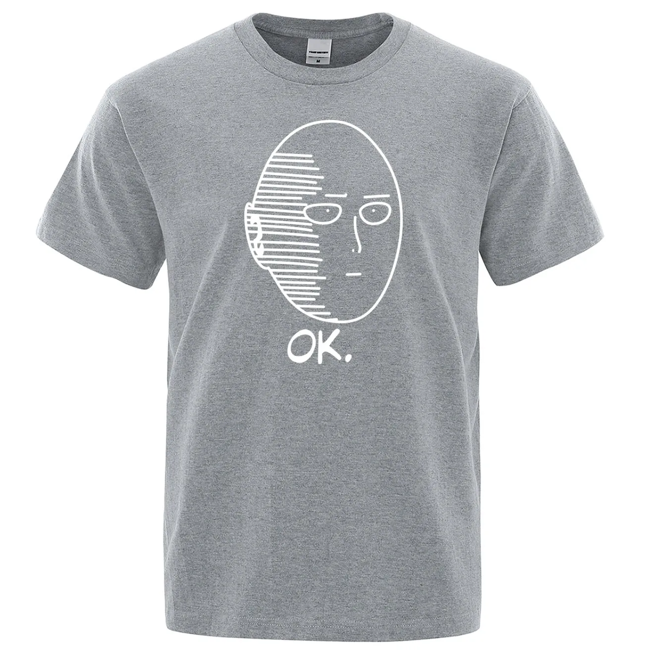 One Punch Man Saitama Sensei Мужская футболка с японским аниме хлопковая футболка Летняя Повседневная футболка с круглым вырезом Мужская Уличная Одежда Harajuku