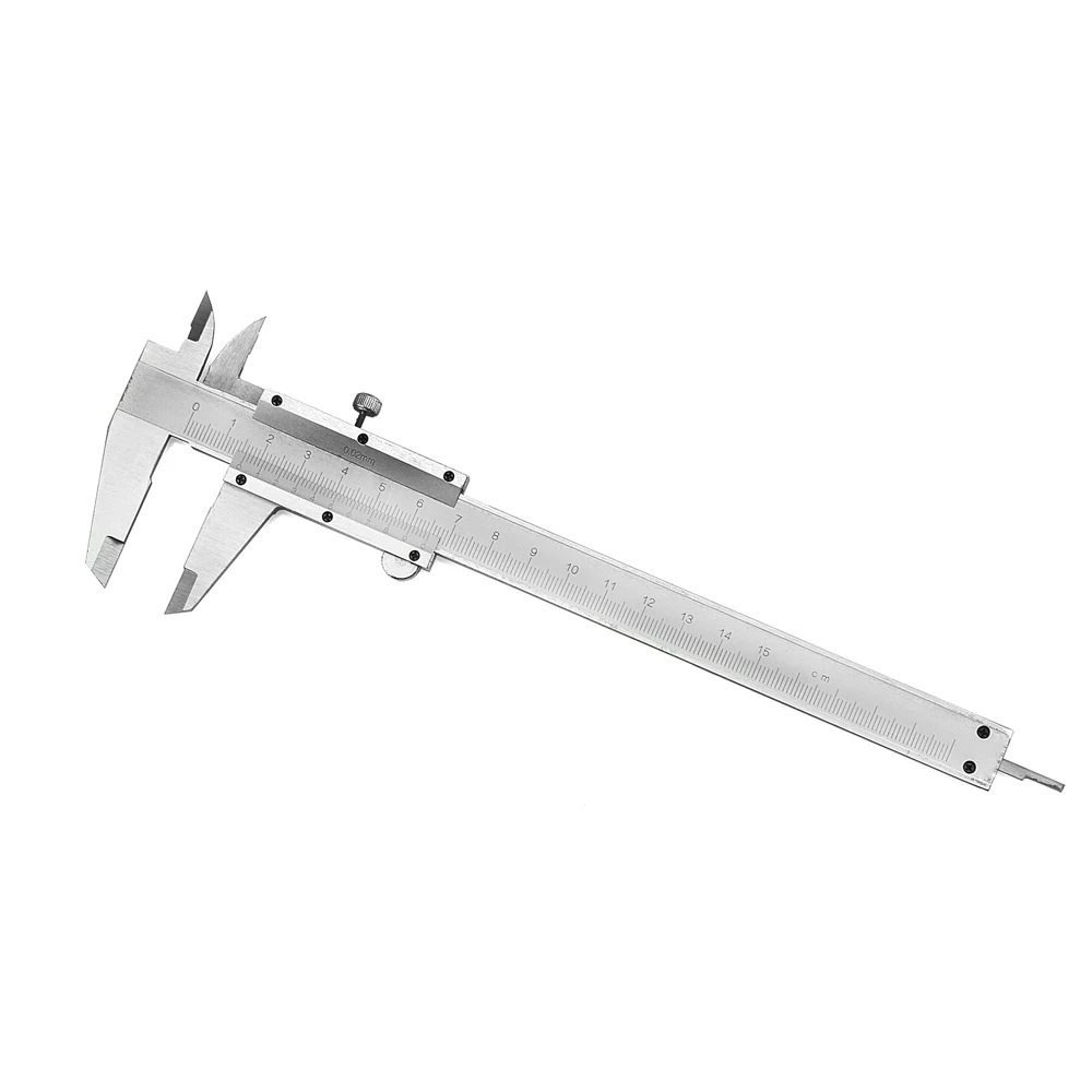 Silver Caliper NEWACALOX 6 дюймов 150 мм штангенциркуль DIY Многофункциональный измерительный инструмент из нержавеющей стали суппорт Линейка - Цвет: Silver Caliper