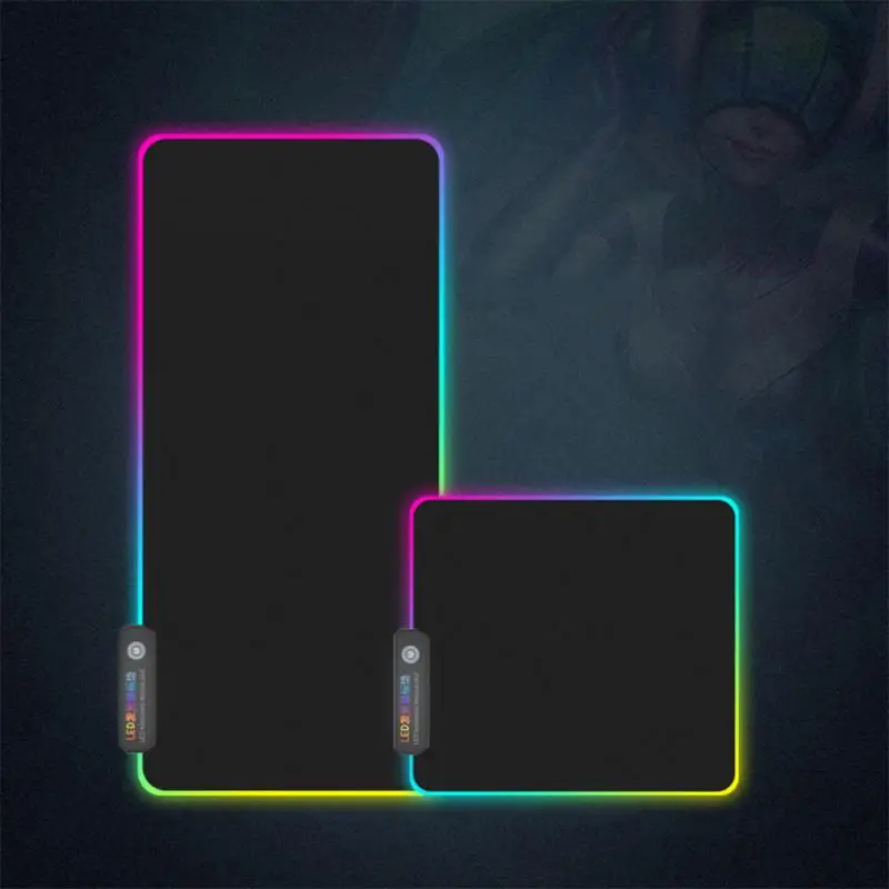 

Light-emitting Side-locked Gaming Mouse Pad Keyboard Pad Thickened Non-slip Seven-color RGB LED Lights For Computer/PC