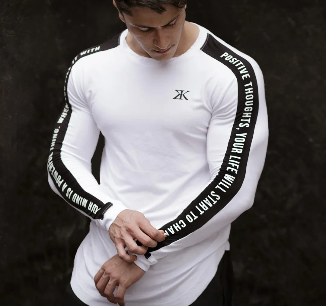 

2021 Muscle brothers fitness training long sleeve bottomed Shirt Top breathable elastic moisture wicking fast drying tight