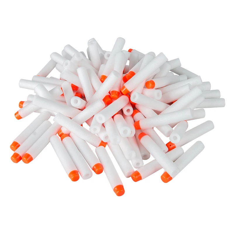 

100/200pcs For Nerf Bullets EVA 7.2cm White Luminous Soft Bullet Hollow Hole Head for Nerf Toy Gun Accessories for Nerf Blasters