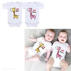 Комбинезон детский, хлопковый, с коротким рукавом, с изображением жирафа