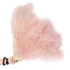 Натуральные страусиные перья марабу веер с бамбуковыми полосами для танца живота аксессуары 13 костей украшение для вечеринки