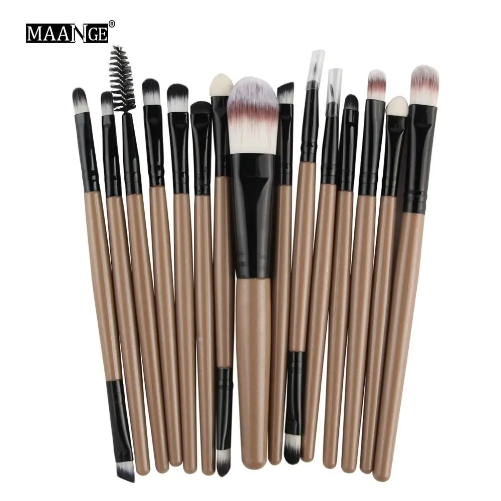 Кисти для макияжа Pro Maange 15 шт./компл. кисти теней основы бровей губ подводки глаз