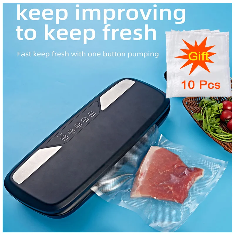 Вакуумный упаковщик пищевых продуктов электрический в комплекте 10 вакуумных