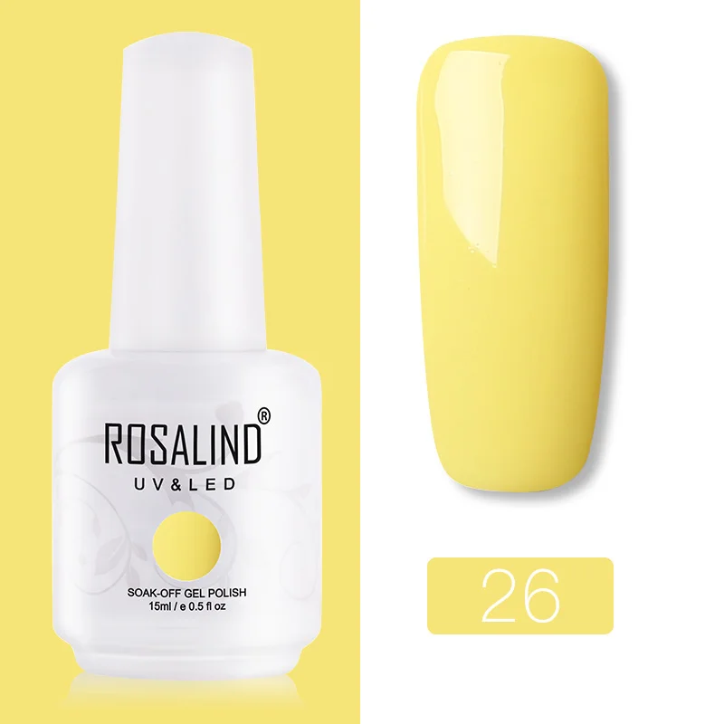 RH26 ROSALIND Гель-лак гибридные лаки для ногтей Маникюр УФ светодиодный полуперманентный гель для ногтей впитывающий Гель-лак базовое верхнее покрытие 15 мл цвет - Цвет: RH26