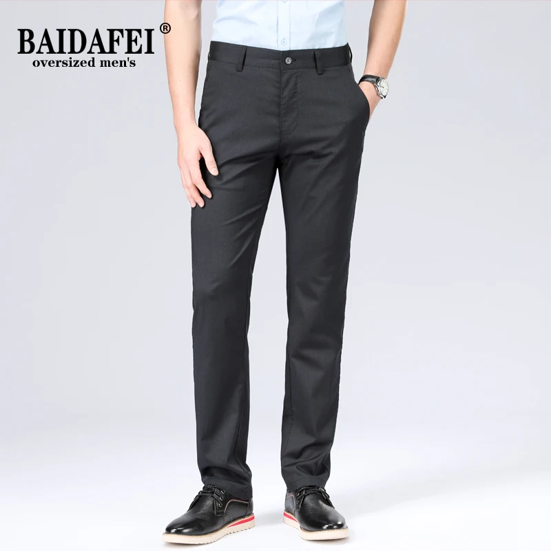 

Oversized 42 Men's Total Freedom Stretch Relaxed Fit Flat Front Pant Summer Thin Tencel Fabric Men's Business Casual Pants